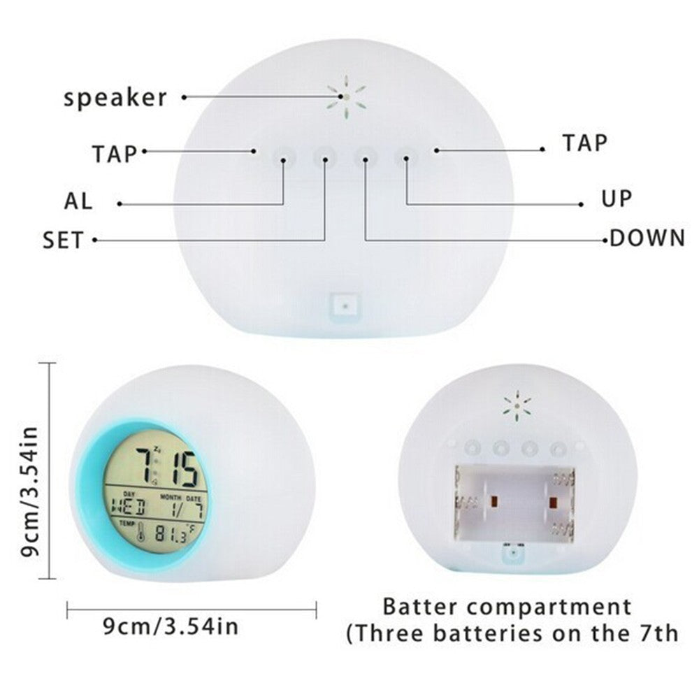 1 X Multi-function LED Digital Alarm Clock with Seven Changing Colours