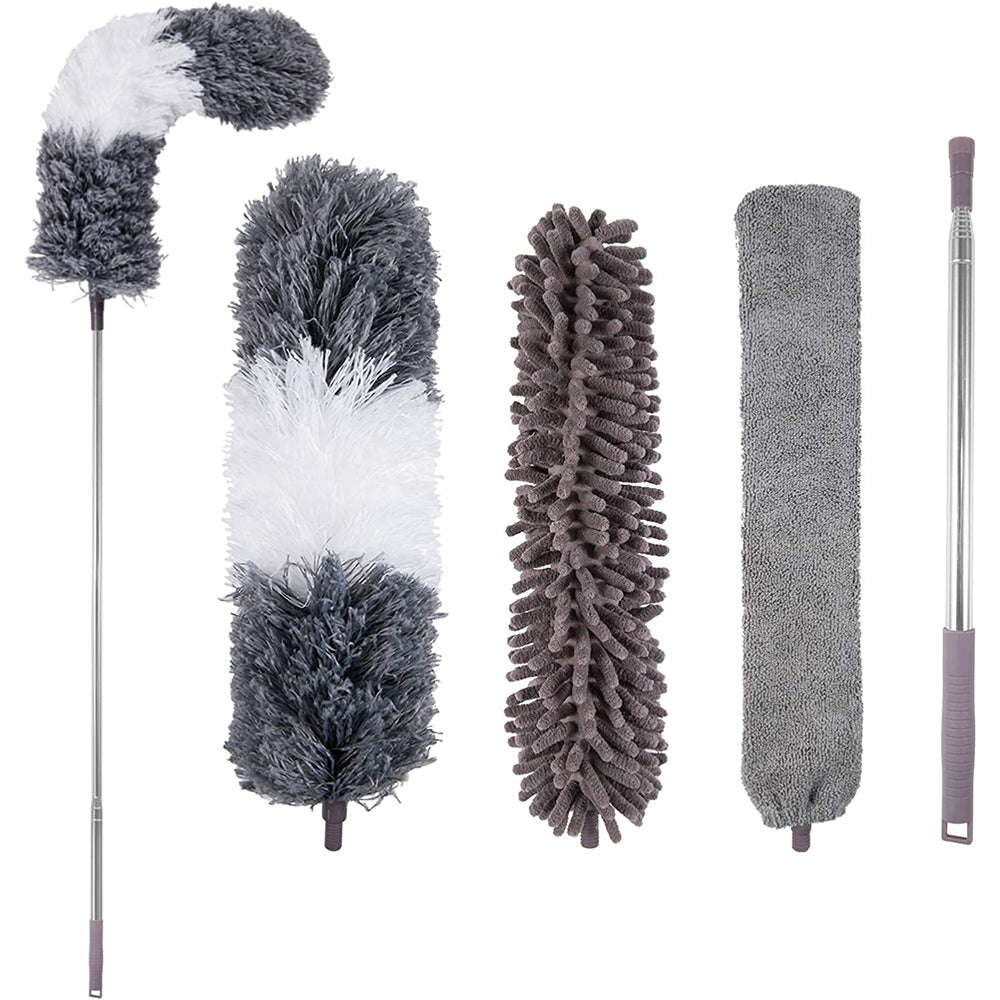 Set of 4Pcs Microfiber Duster with Extension Pole