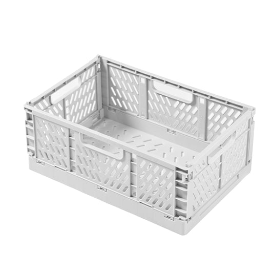 Collapsible Plastic Storage Basket White Large
