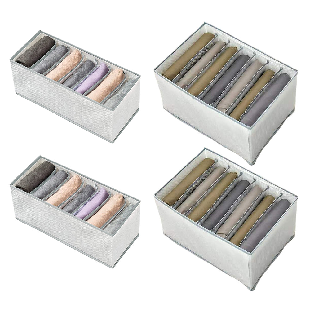 4Pcs Wardrobe Clothes Organizer Seven Grids