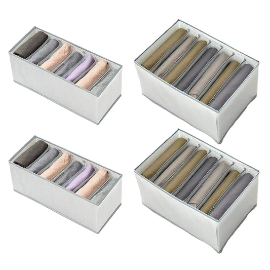 4Pcs Wardrobe Clothes Organizer Seven Grids