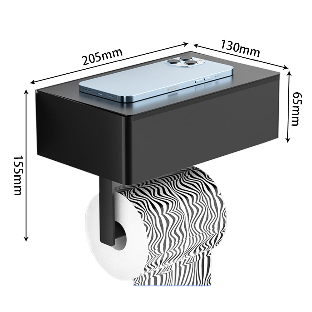 Stainless Toilet Paper Holder Bathroom Shelf Flushable Wipes Dispenser