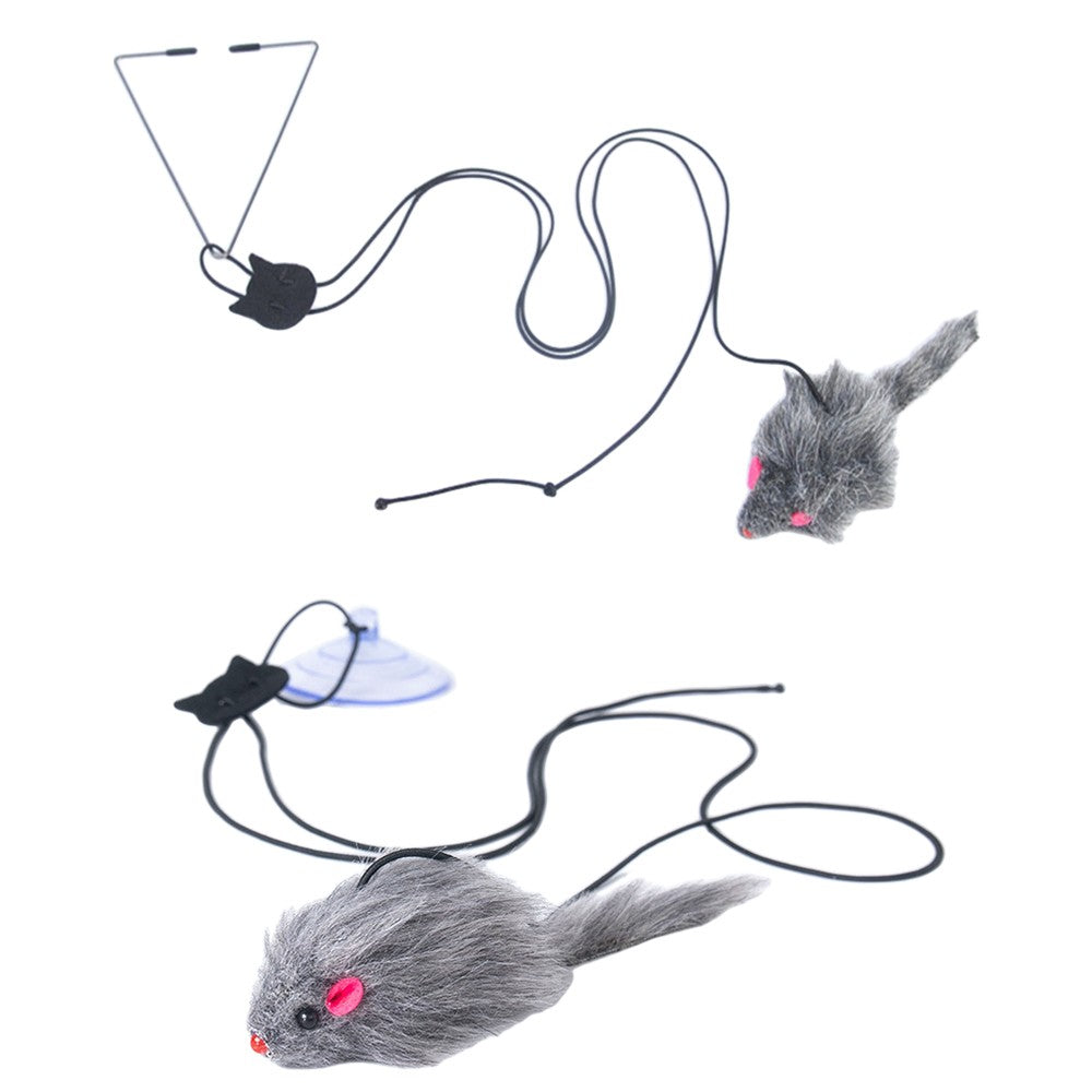 1 X Set of 2Pcs Hanging Door Bouncing Mouse Cat Toy Interactive Cat Toy