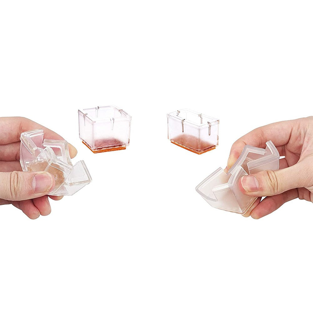 32Pcs Square Chair Leg Covers Furniture Sofa Leg Caps Floor Protector with Pad