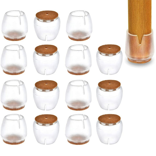 16Pcs Round Chair Leg Covers Furniture Sofa Leg Caps Floor Protector with Pad