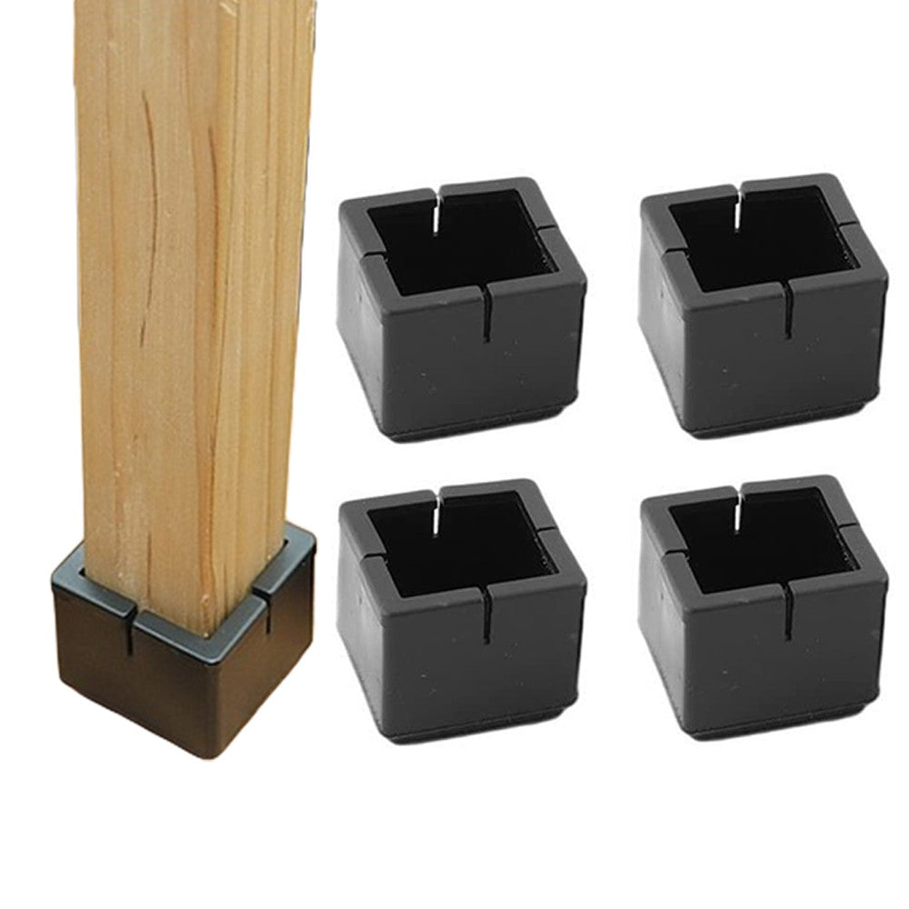 16pcs Square Chair Leg Floor Protectors Silicone Soft Covers with Anti Slip Pads