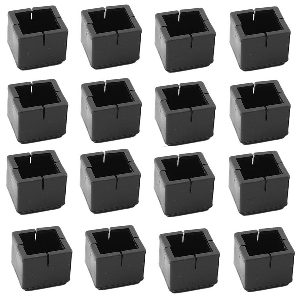 16pcs Square Chair Leg Floor Protectors Silicone Soft Covers with Anti Slip Pads