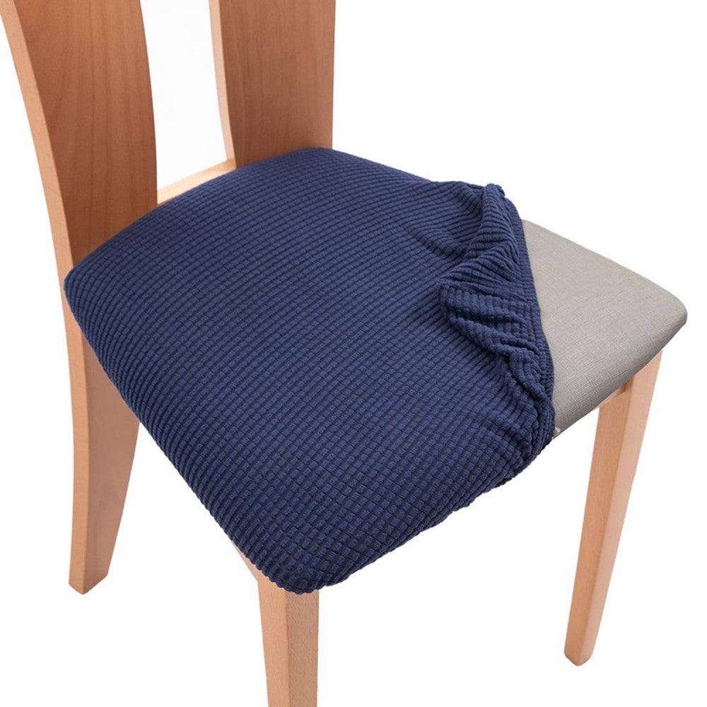2Pcs Stretch Chair Seat Cover Dining Chair Seat Slipcover Navy Blue