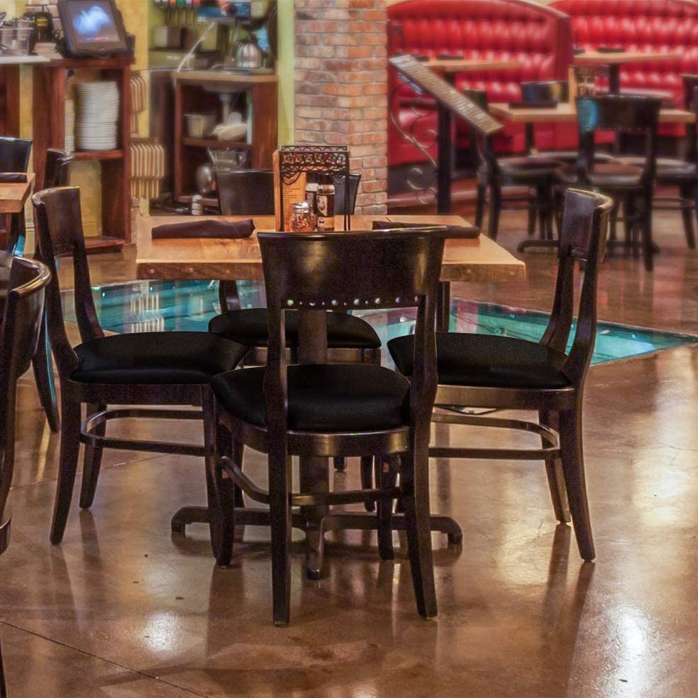 2Pcs Stretch Dining Chair Seat Cover Black