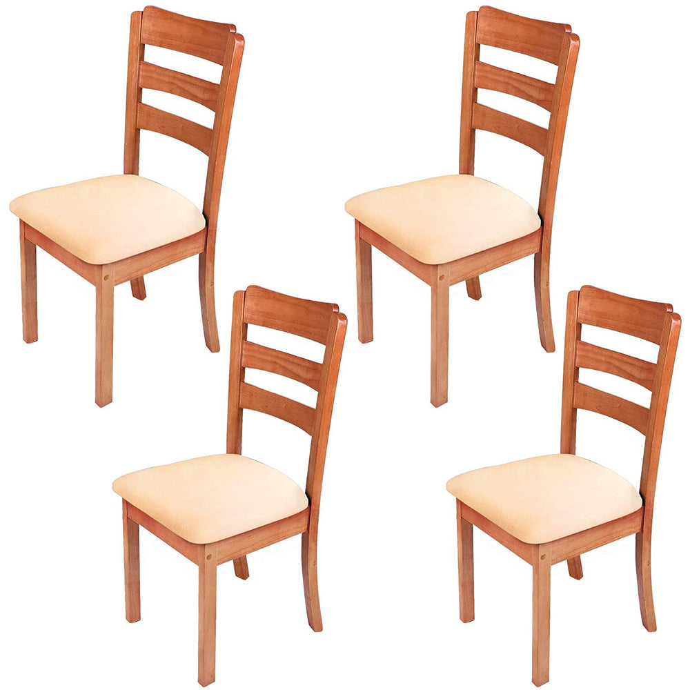 4Pcs Stretch Dining Chair Seat Cover Beige