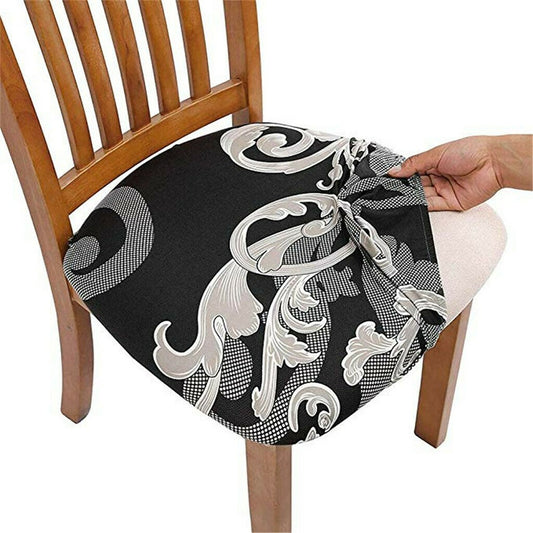 2Pcs Printed Stretch Dining Chair Seat Covers Seat Cushion Slipcovers Style 5
