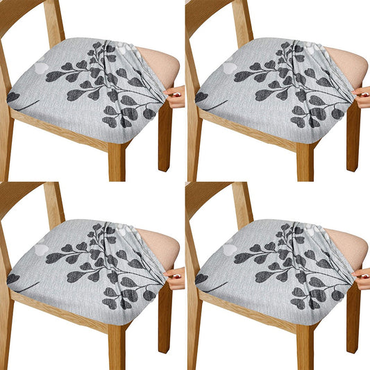 4Pcs Printed Stretch Dining Chair Seat Covers Seat Cushion Slipcovers Style 3