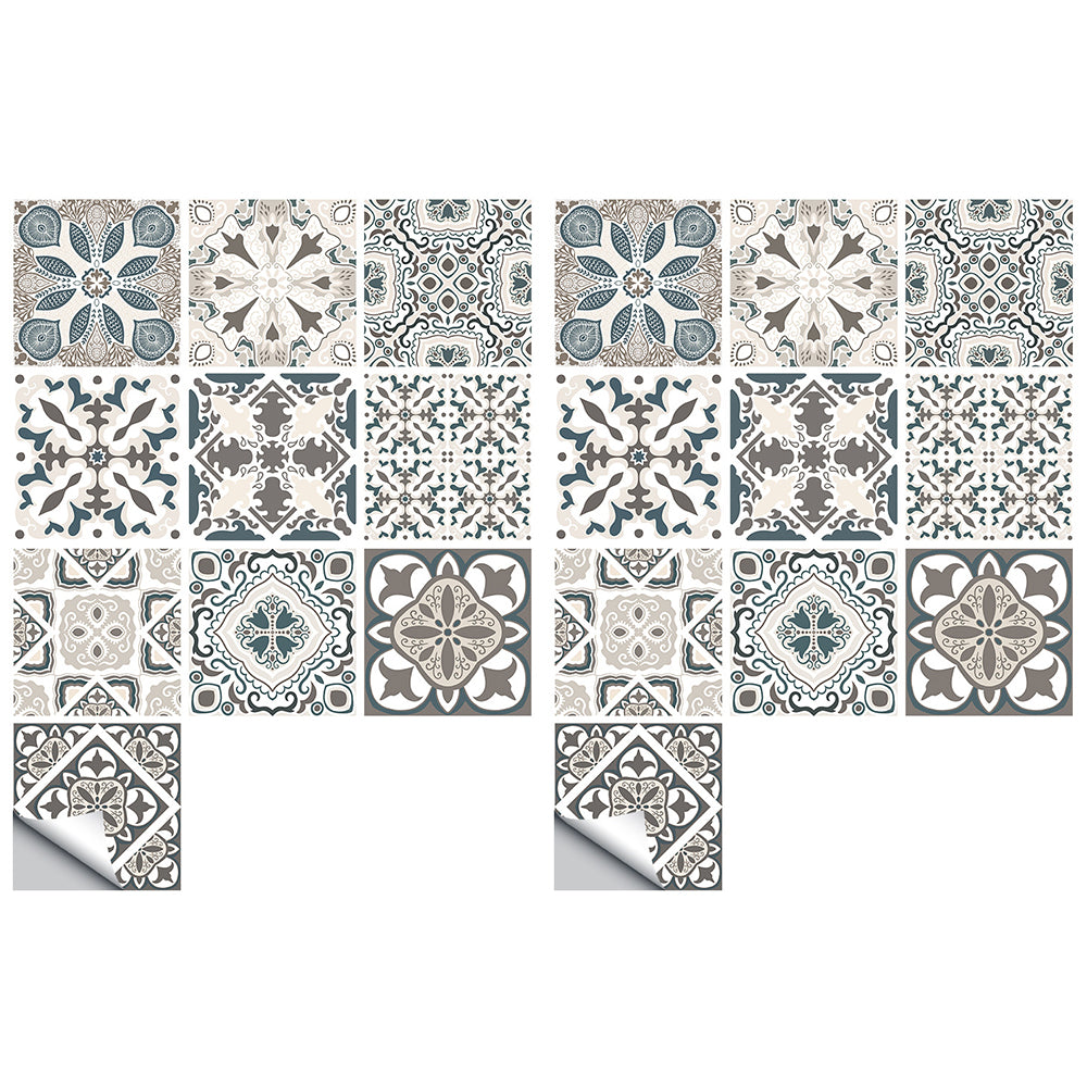 20Pcs 15cm Moroccan Style Tile Wall Stickers for Kitchen Bathroom Decor Style 1