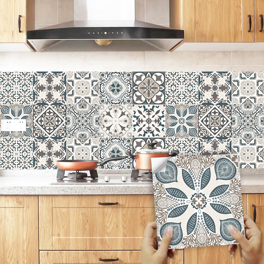 20Pcs 15cm Moroccan Style Tile Wall Stickers for Kitchen Bathroom Decor Style 1