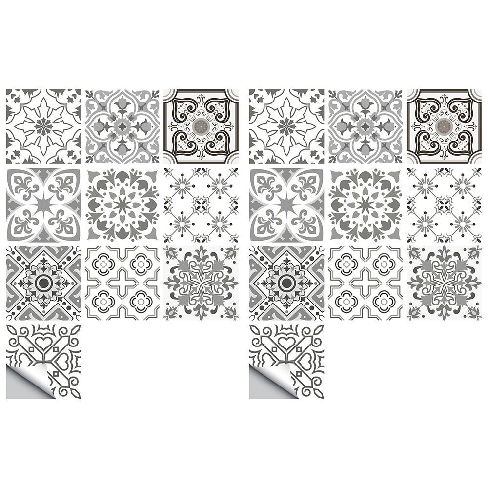 20Pcs 15cm Moroccan Style Tile Wall Stickers for Kitchen Bathroom Decor Style 2