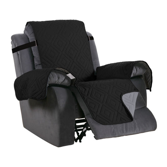 Water Resistant Reversible Recliner Chair Cover Sofa Couch Slipcover Black L