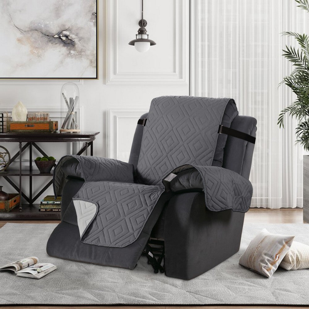 Recliner Chair Cover Reversible Couch Cover Water Resistant Sofa Cover Slipcover Grey L