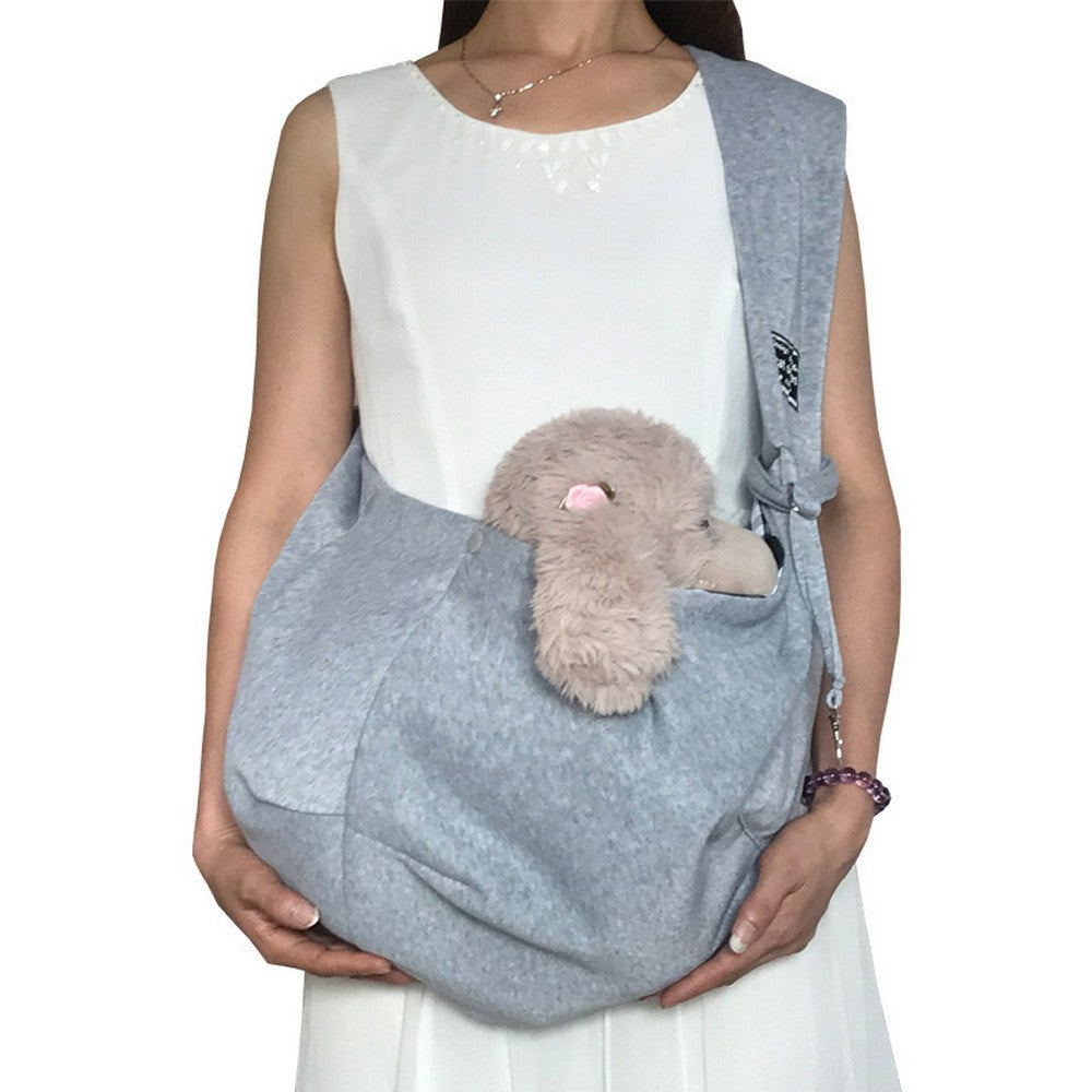 Reversible Pet Cat Sling Carrier Bag Puppy Travel Bag with Phone Pocket Grey