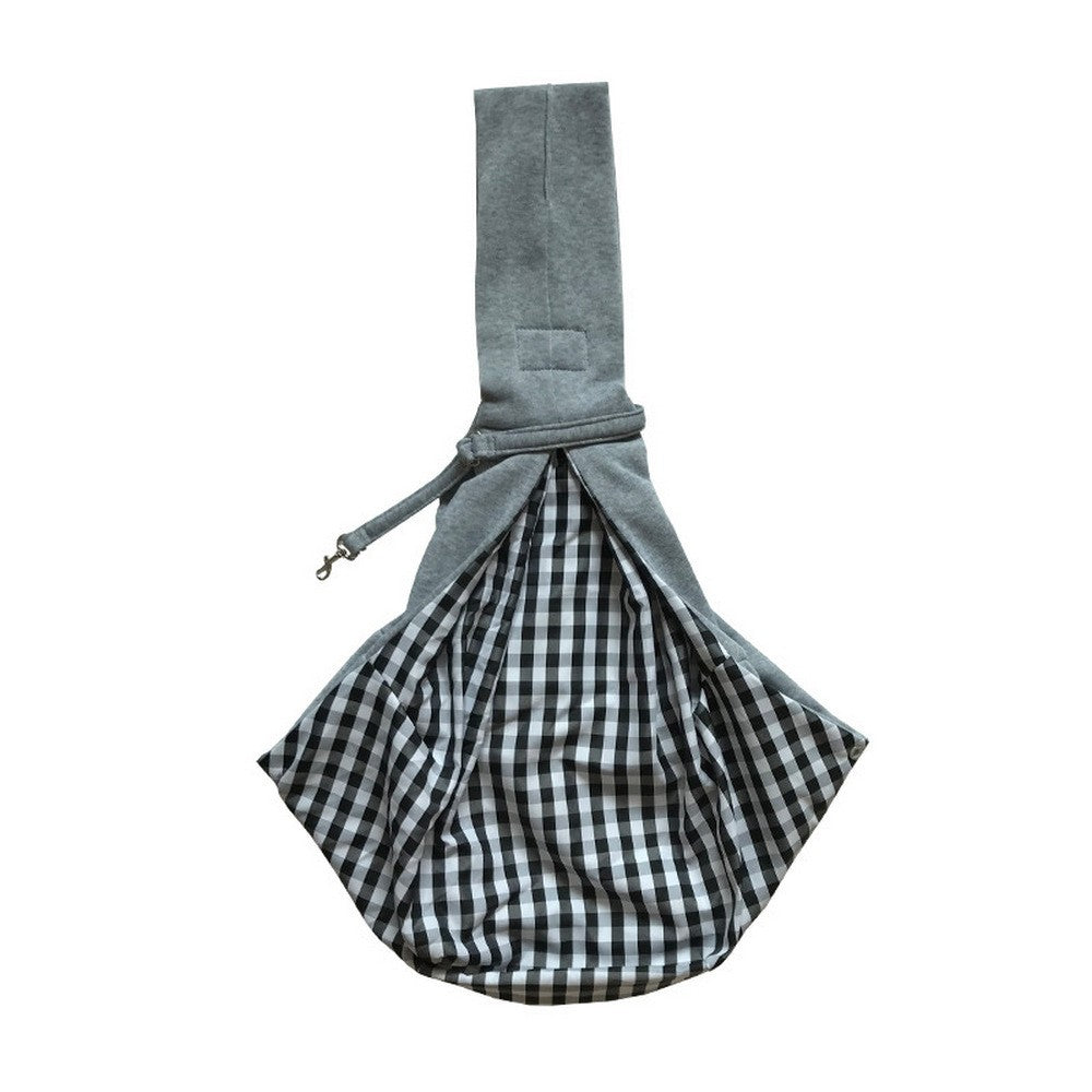 Reversible Pet Cat Sling Carrier Bag Puppy Travel Bag with Phone Pocket Grey