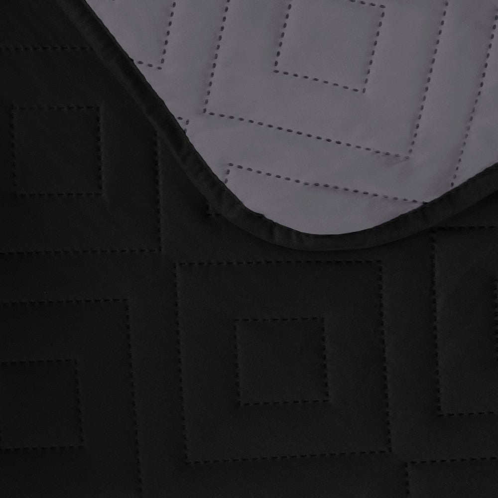 Water Resistant Reversible Sofa Cover with Non Slip Strap Black for 3 Seaters