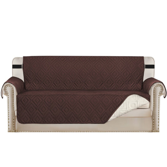 Water Resistant Reversible Sofa Cover with Non Slip Strap Brown for 3 Seaters