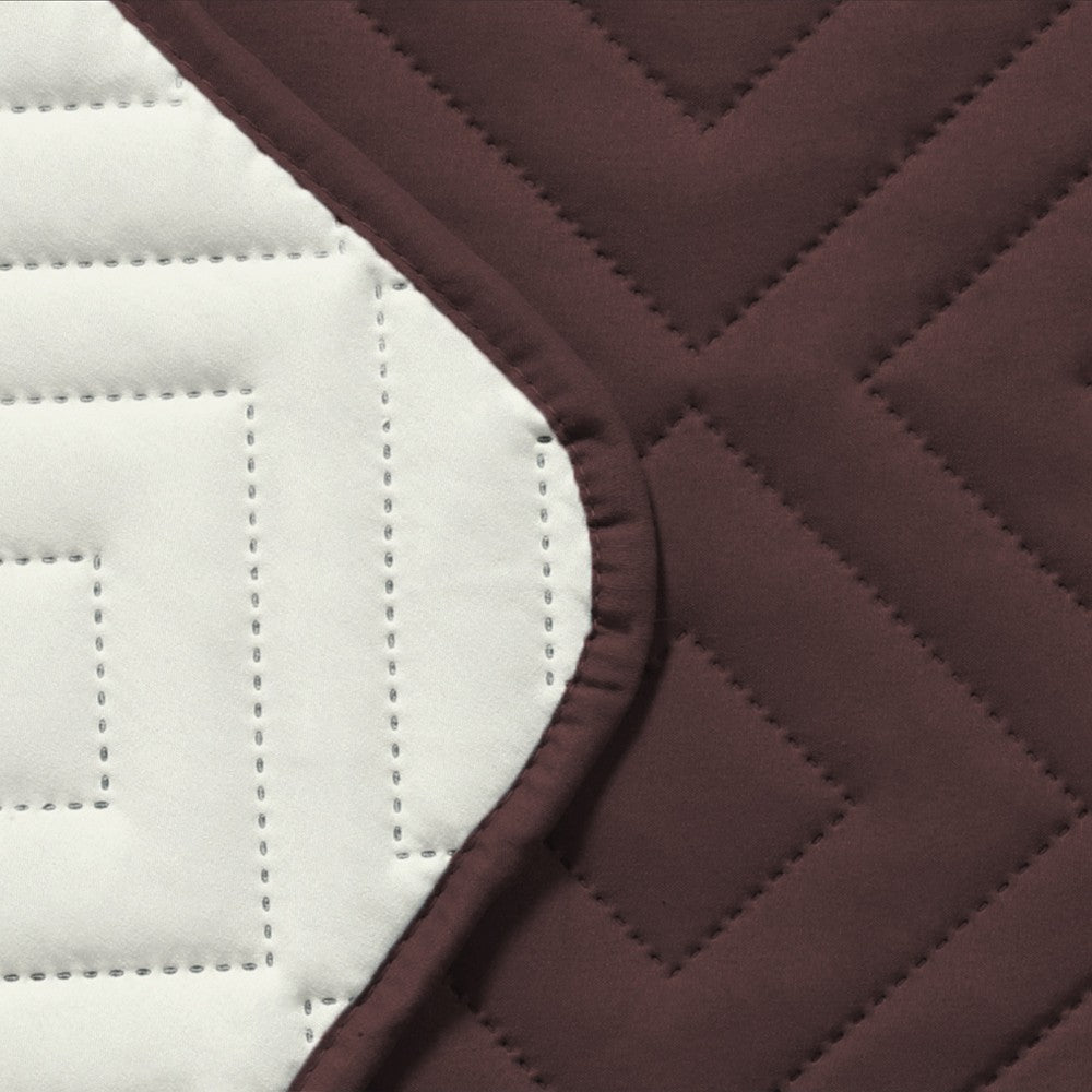 Water Resistant Reversible Sofa Cover with Non Slip Strap Brown for 3 Seaters