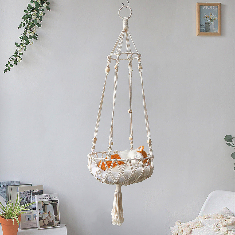Macrame Cat Hammock Hanging Swing Pet Bed Nest Hammock