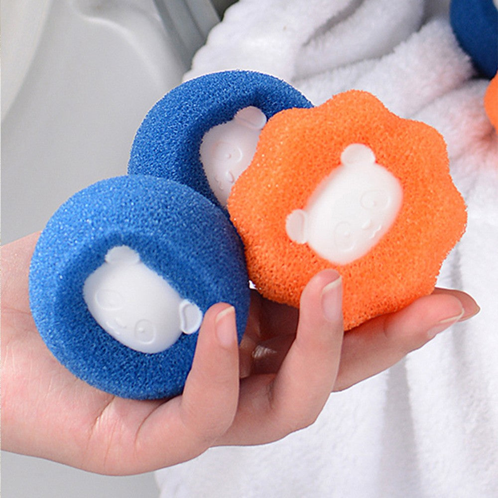 12Pcs Reusable Sponge Laundry Washer Dryer Balls Pet Hair Remover Tools
