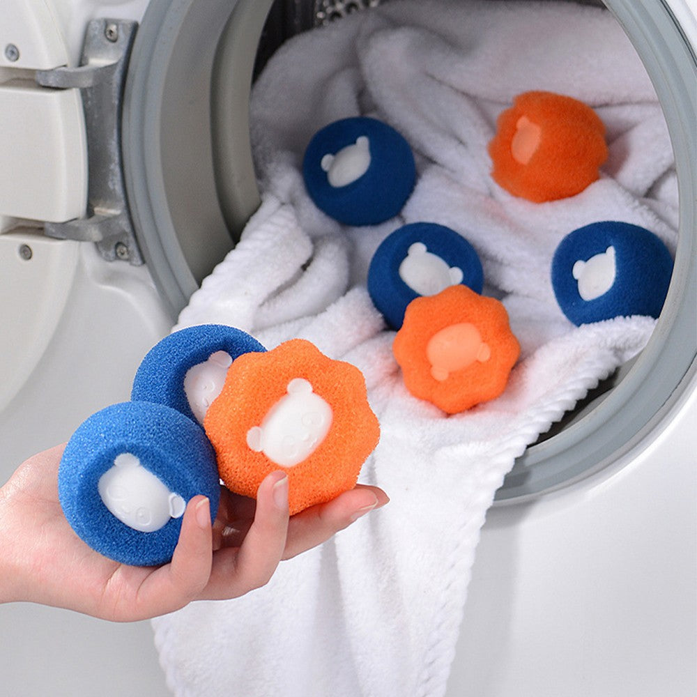 12Pcs Reusable Sponge Laundry Washer Dryer Balls Pet Hair Remover Tools