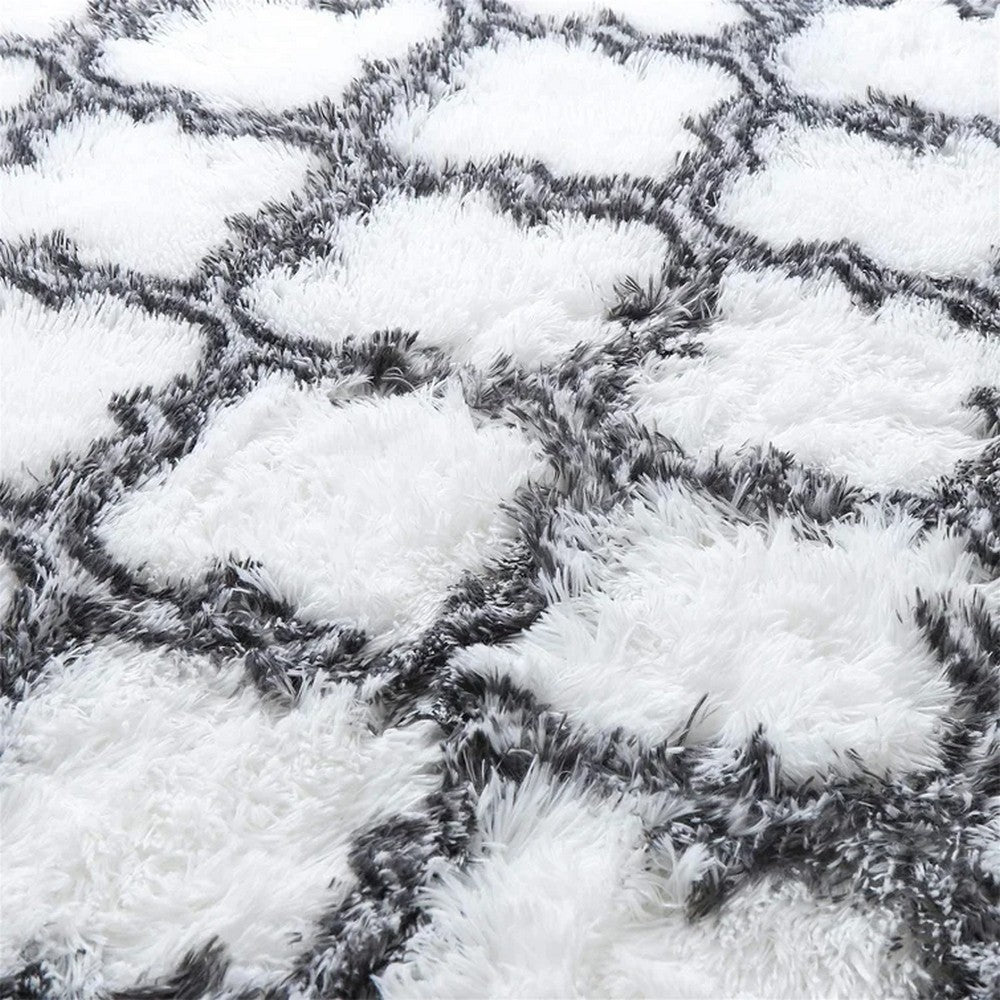 120x160cm Anti Slip Rug Floor Mat Fluffy Shaggy Soft Carpet Area Rugs White
