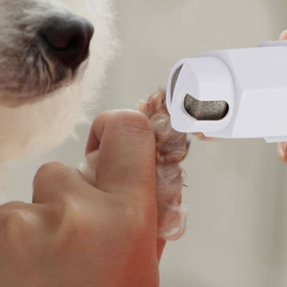 Electric Pet Nail Grinder Clippers Dog Cat Grooming Trimmer with LED Light White