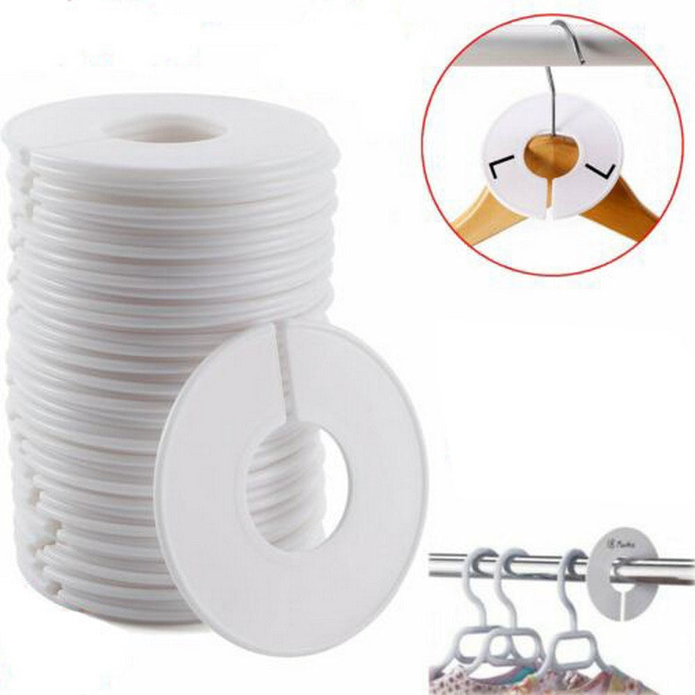 20Pcs Round Closet Hangers Dividers Wardrobe Clothing Rack Size Dividers