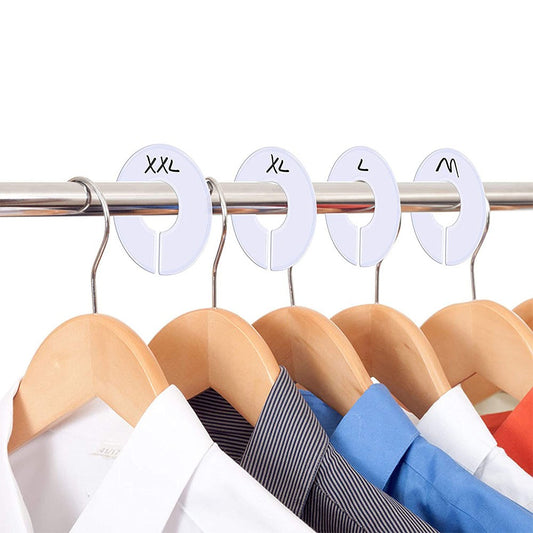 40Pcs Round Closet Hangers Dividers Wardrobe Clothing Rack Size Dividers