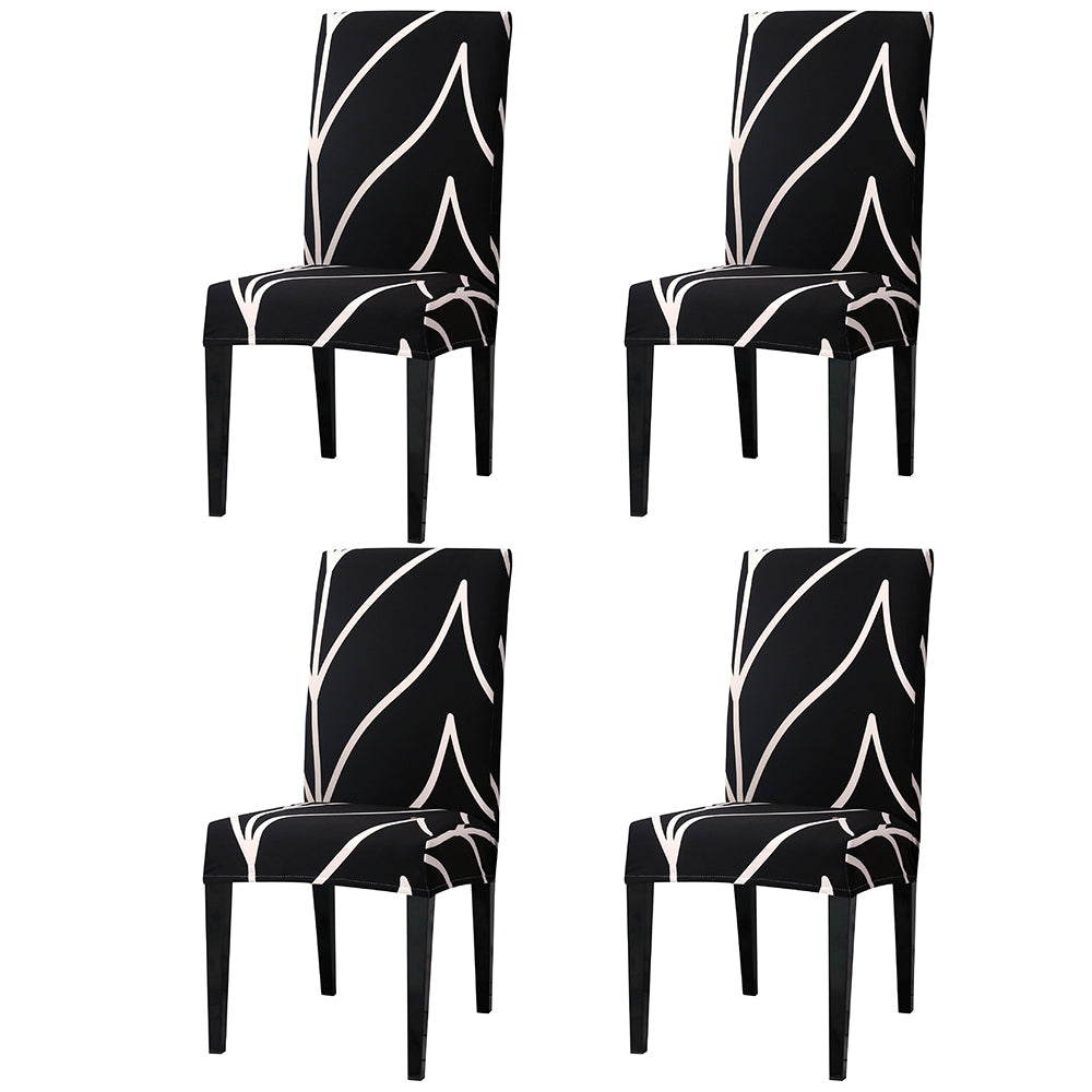 4 X Stretch Chair Cover Washable Dining Chair Slipcovers Black