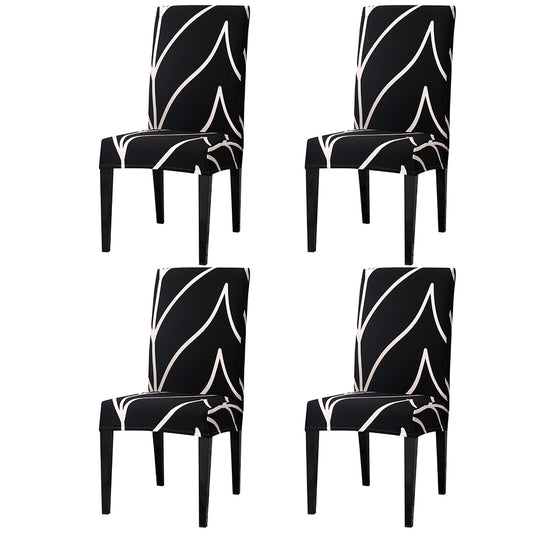 4 X Stretch Chair Cover Washable Dining Chair Slipcovers Black