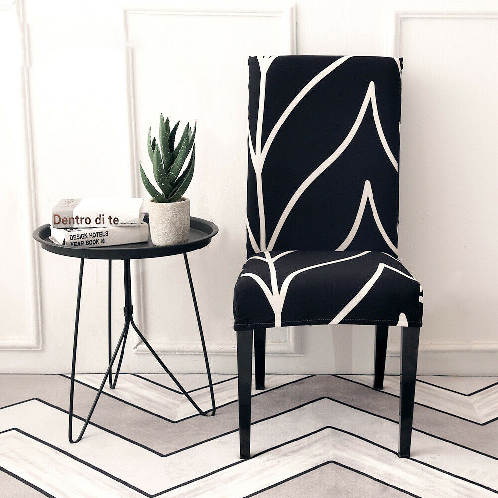 4 X Stretch Chair Cover Washable Dining Chair Slipcovers Black