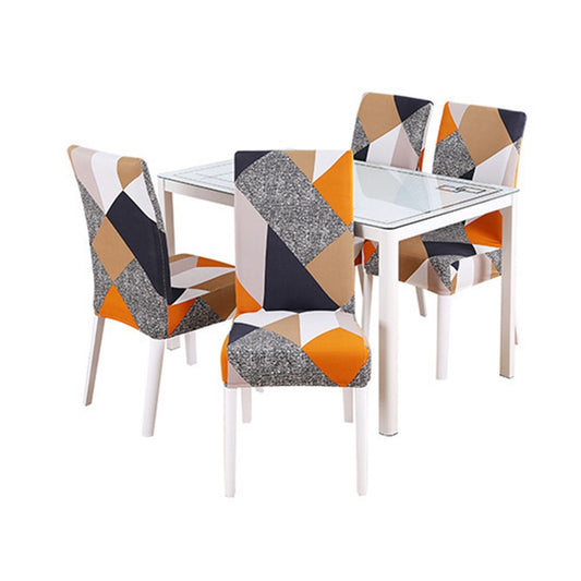 4Pcs Flower Printed Stretch Dining Chair Cover Washable Chair Cover Style 10
