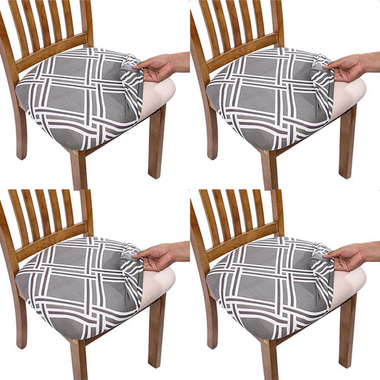4Pcs Printed Stretch Chair Seat Covers Chair Protector Cover Slipcover Style 4
