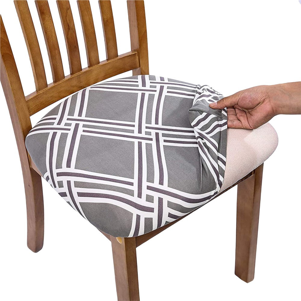 4Pcs Printed Stretch Chair Seat Covers Chair Protector Cover Slipcover Style 4