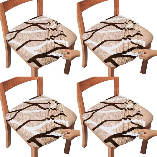4Pcs Printed Stretch Chair Seat Covers Chair Protector Cover Slipcover Style 6