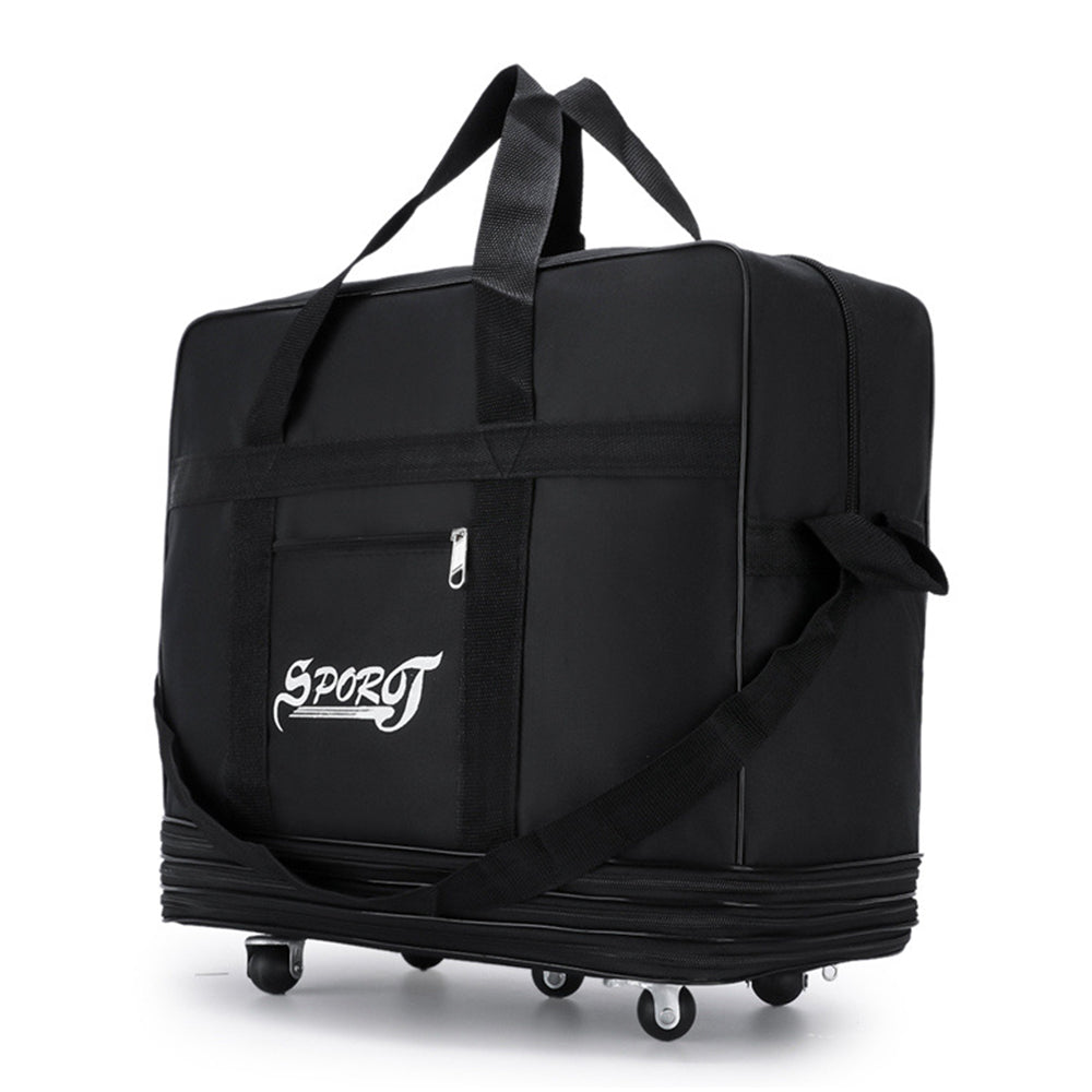 63x40x20cm Wheeled Travel Duffel Bag Expandable Oxford Bag