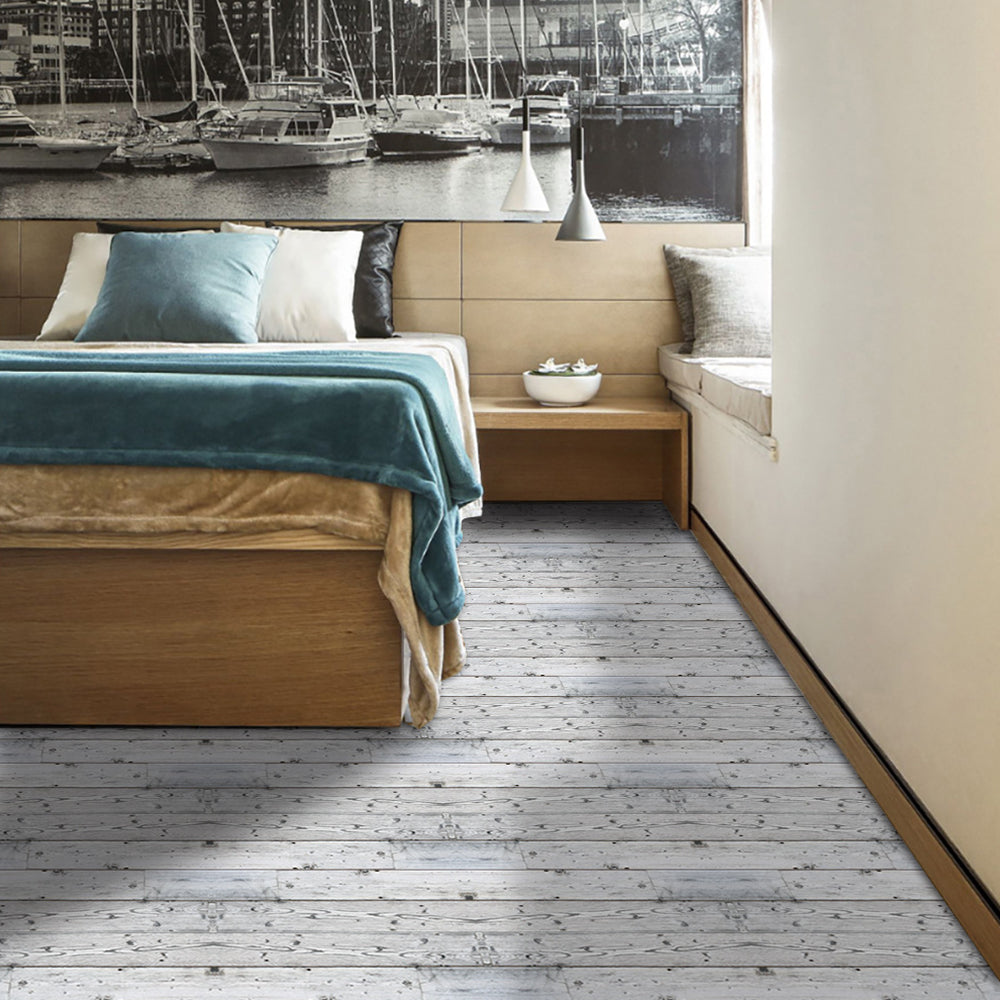 2 X 300cm Wood Look Floor Tile Sticker Self Adhesive Flooring Tile Protector Grey