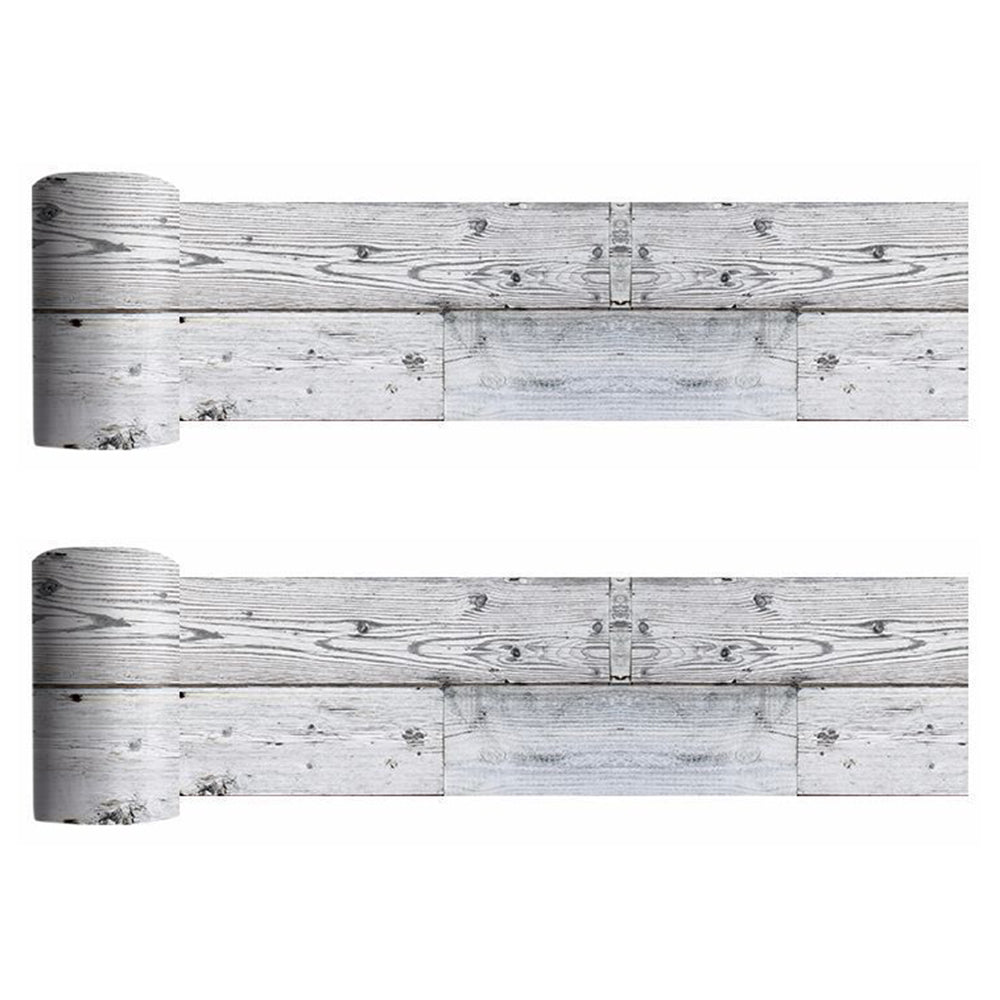 2 X 300cm Wood Look Floor Tile Sticker Self Adhesive Flooring Tile Protector Grey