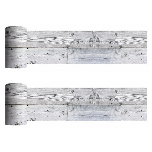 2 X 300cm Wood Look Floor Tile Sticker Self Adhesive Flooring Tile Protector Grey