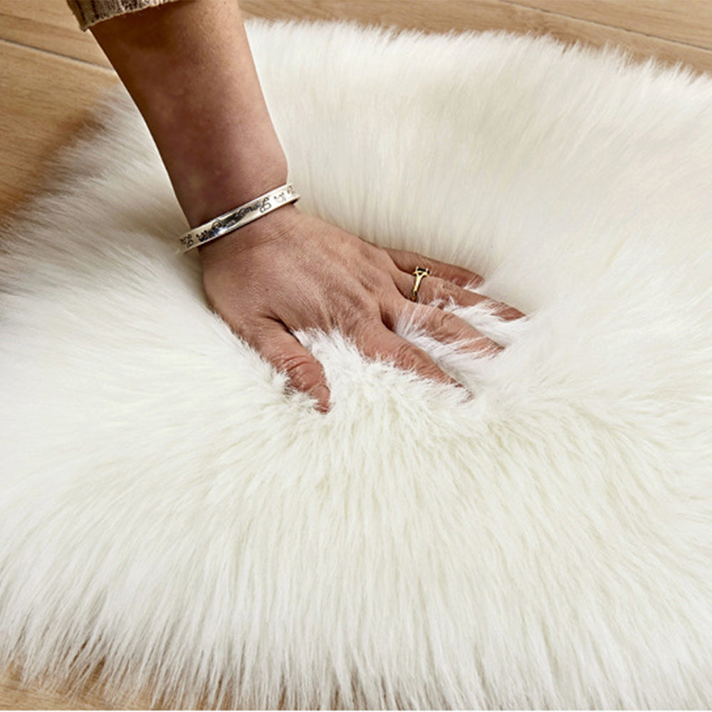 50x65cm Heart Shape Soft Area Rug Shaggy Floor Mat Home Rug Bedroom Carpet White