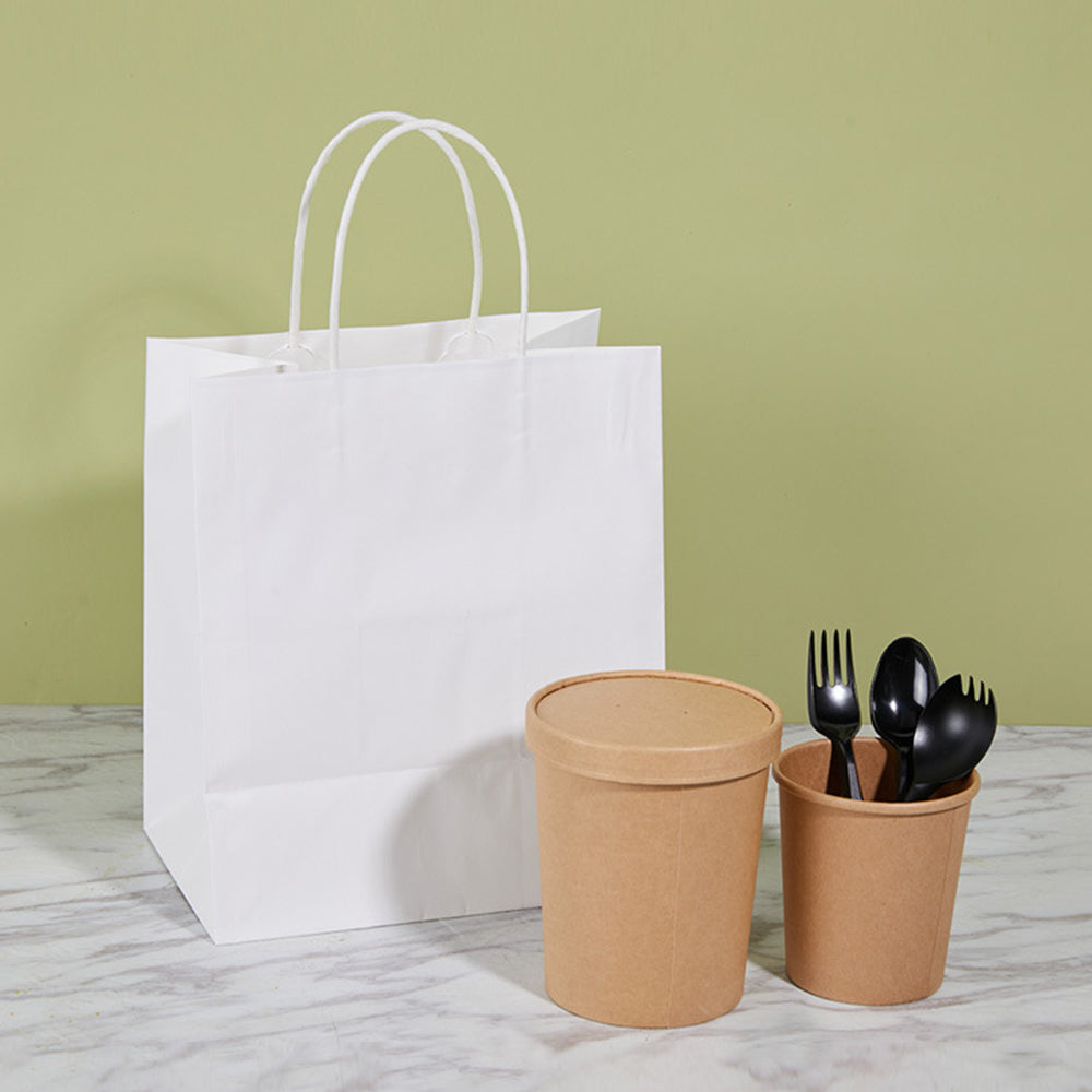 20 X Kraft Paper Bags Party Favor Bags Shopping Bags Grocery Bags White