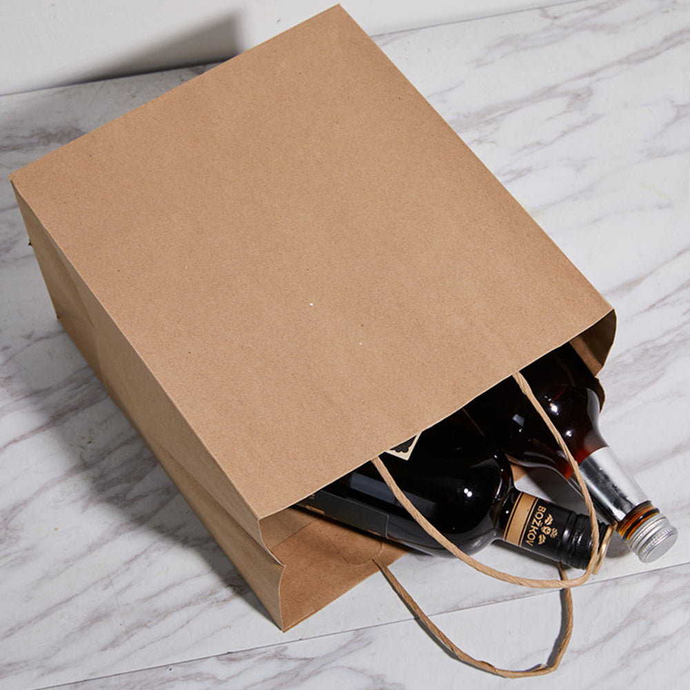 10 X Kraft Paper Bags Party Favor Bags Shopping Bags Grocery Bags Brown