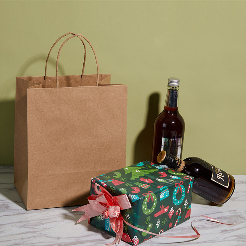 10 X Kraft Paper Bags Party Favor Bags Shopping Bags Grocery Bags Brown