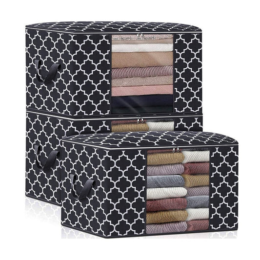 3Pcs 60x40x35cm Storage Bags Blanket Clothes Organizer Storage Containers