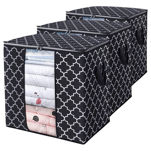 3Pcs 50x36x50cm Storage Bags Blanket Clothes Organizer Storage Containers